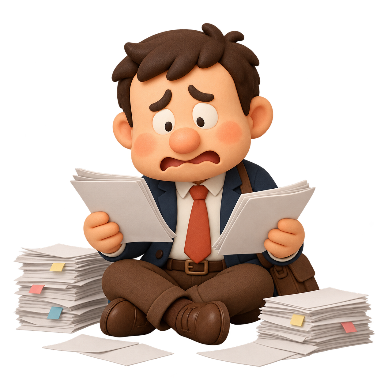 2枚の報告書を見比べて困る大吉くん